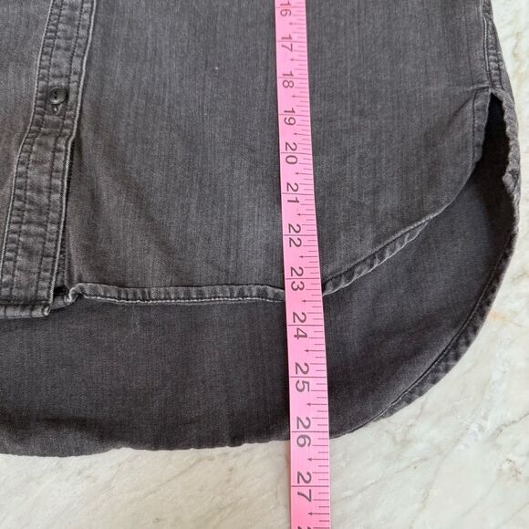 Madewell Chambray Charcoal Black Shirt Button up Long Sleeve 100% cotton Sz XS - Picture 7 of 7